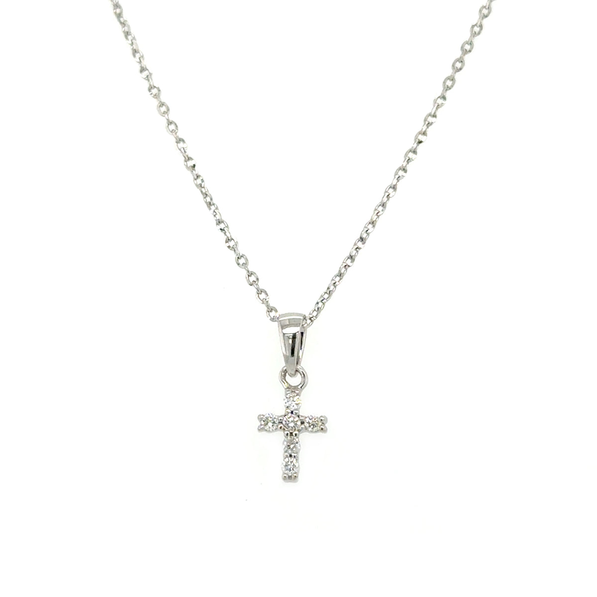White 14 Karat Cross Pendant