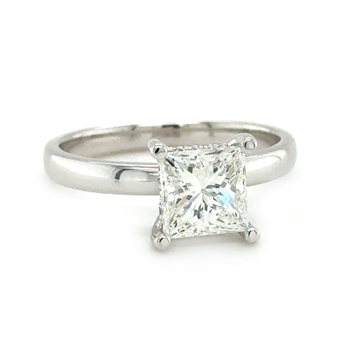 White 14 Karat Hidden Halo Engagement Ring