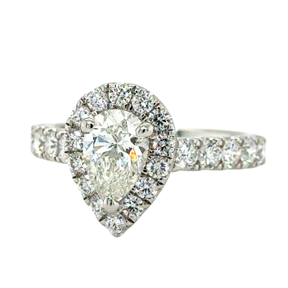 White 14 Karat Engagement Ring