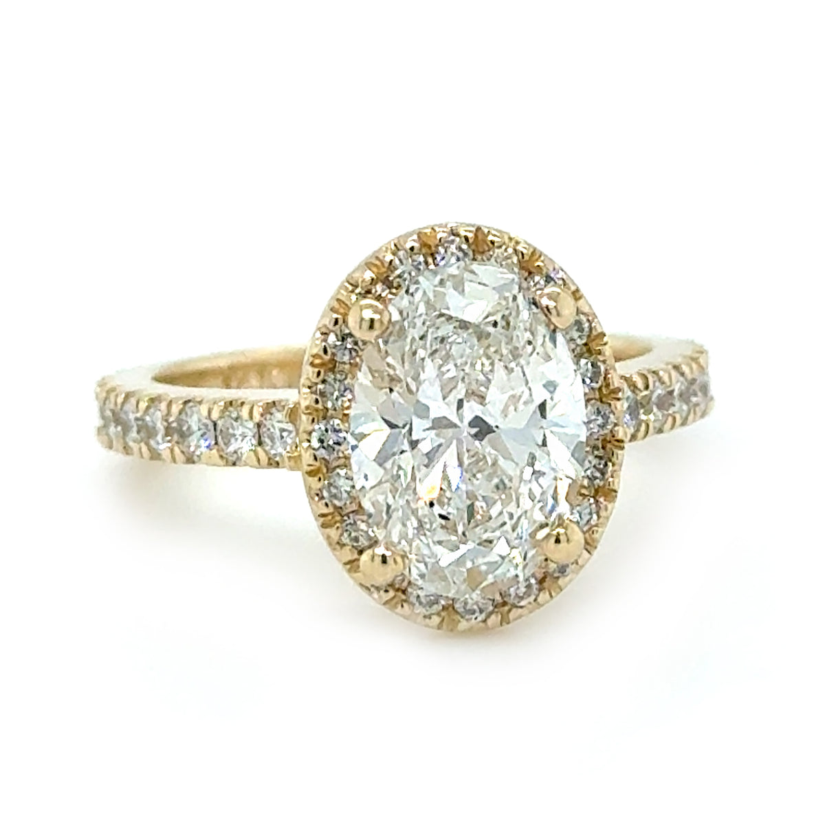 Yellow 14 Karat Halo Engagement Ring