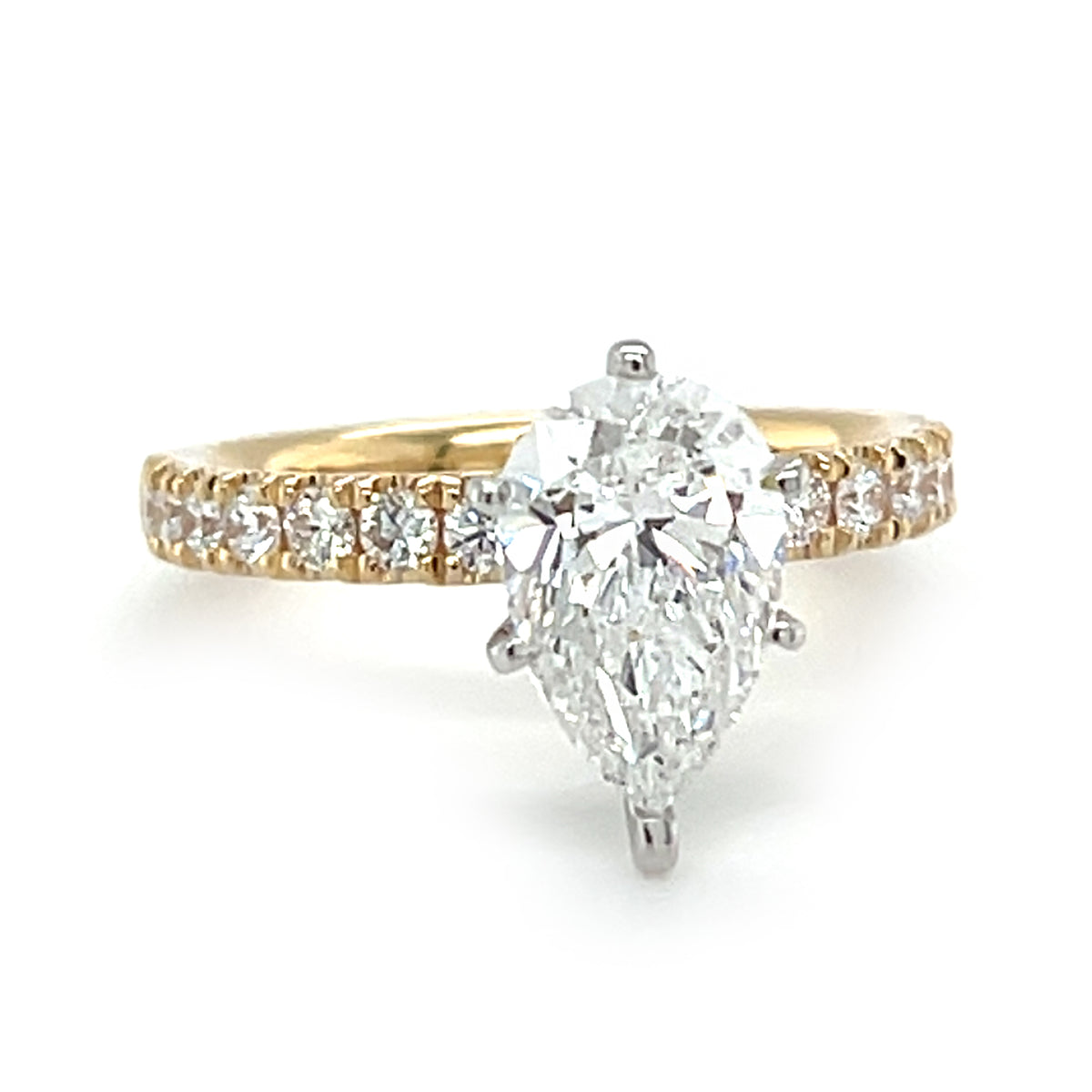 Yellow 14 Karat Engagement Ring  LAB GROWN