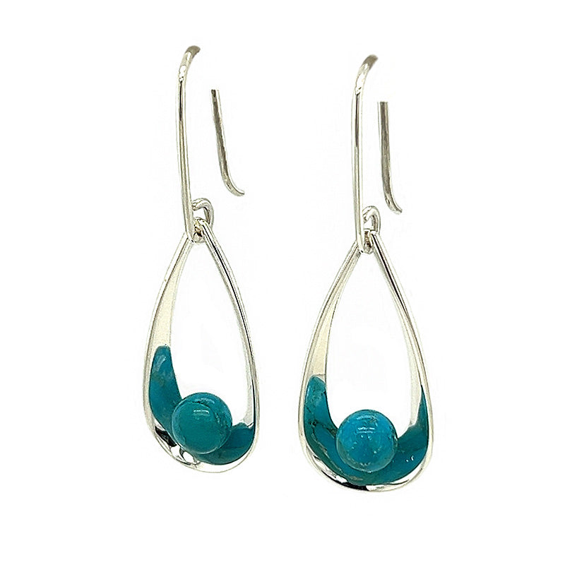 Sterling Silver Turquoise Drop Earrings