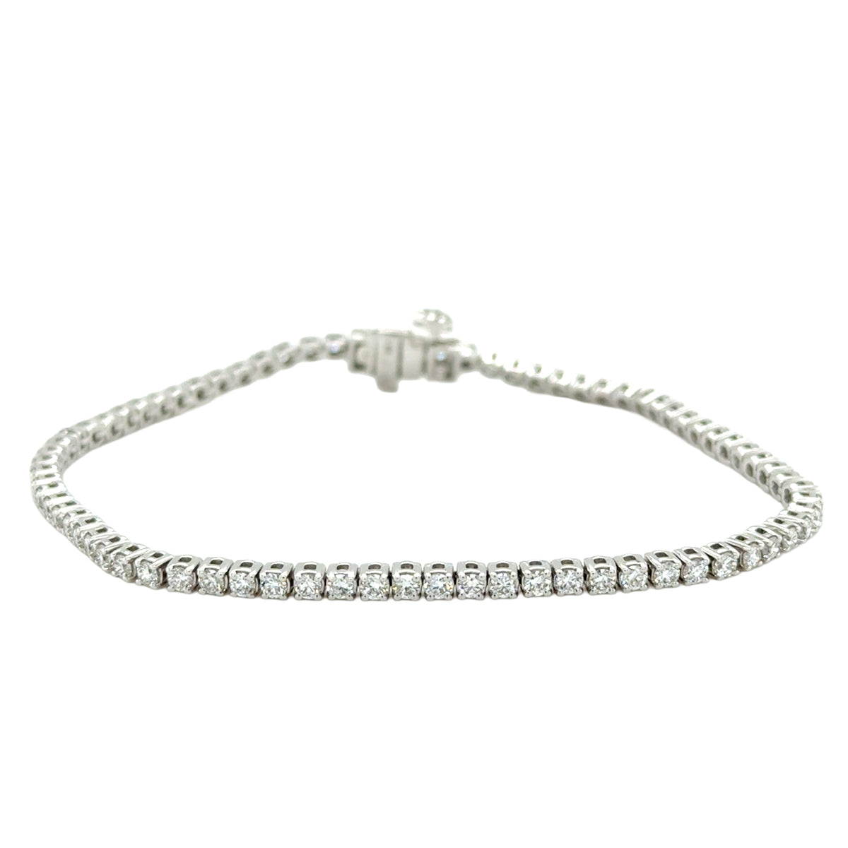 14K White Gold Lab-Grown Diamond Tennis Bracelet