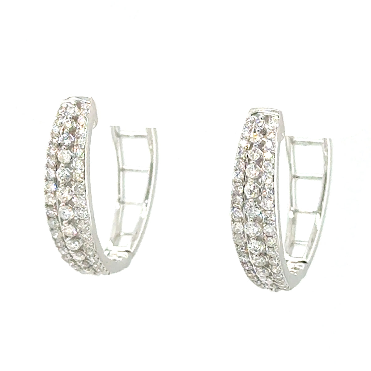 White 14 Karat Small Hoop Earrings