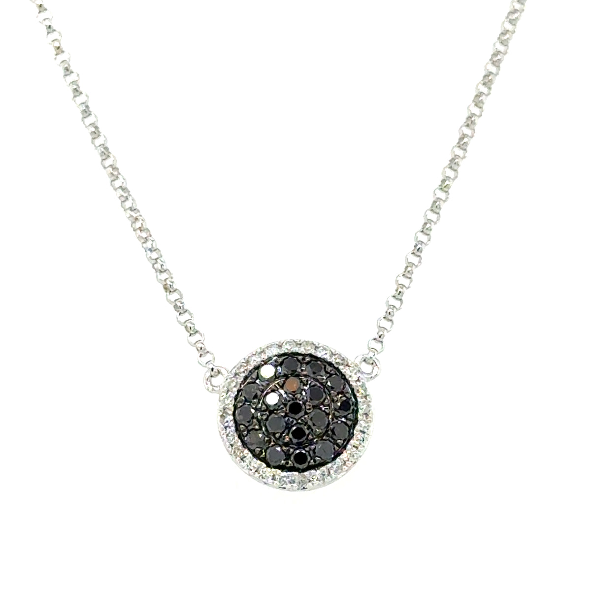 White 14 Karat 0.35Cttw Black And White Diamonds Pendant