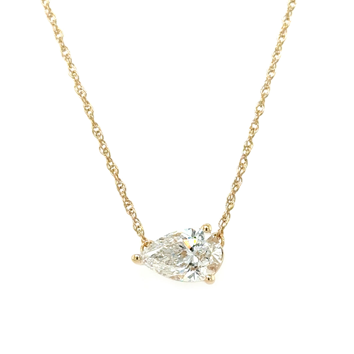 Yellow 14 Karat Solitaire Pendant