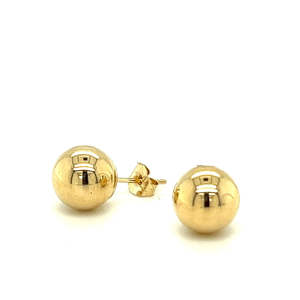 14K Yellow Gold Ball Earrings