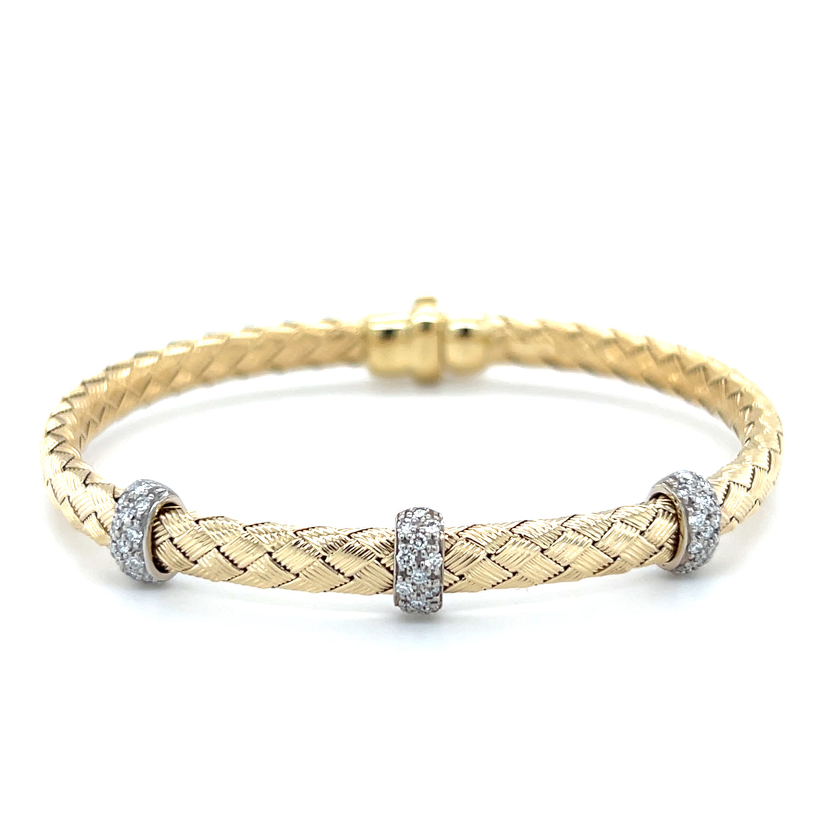 Yellow 14 Karat Braided Bangle Bracelet