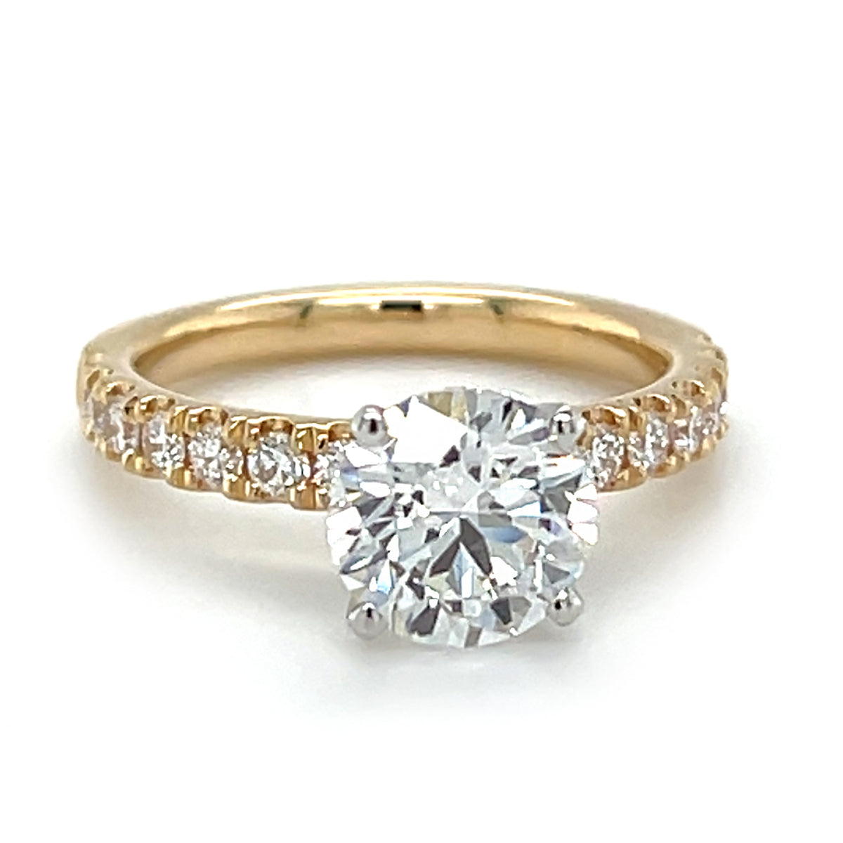 Yellow 14 Karat Engagement Ring  LAB GROWN