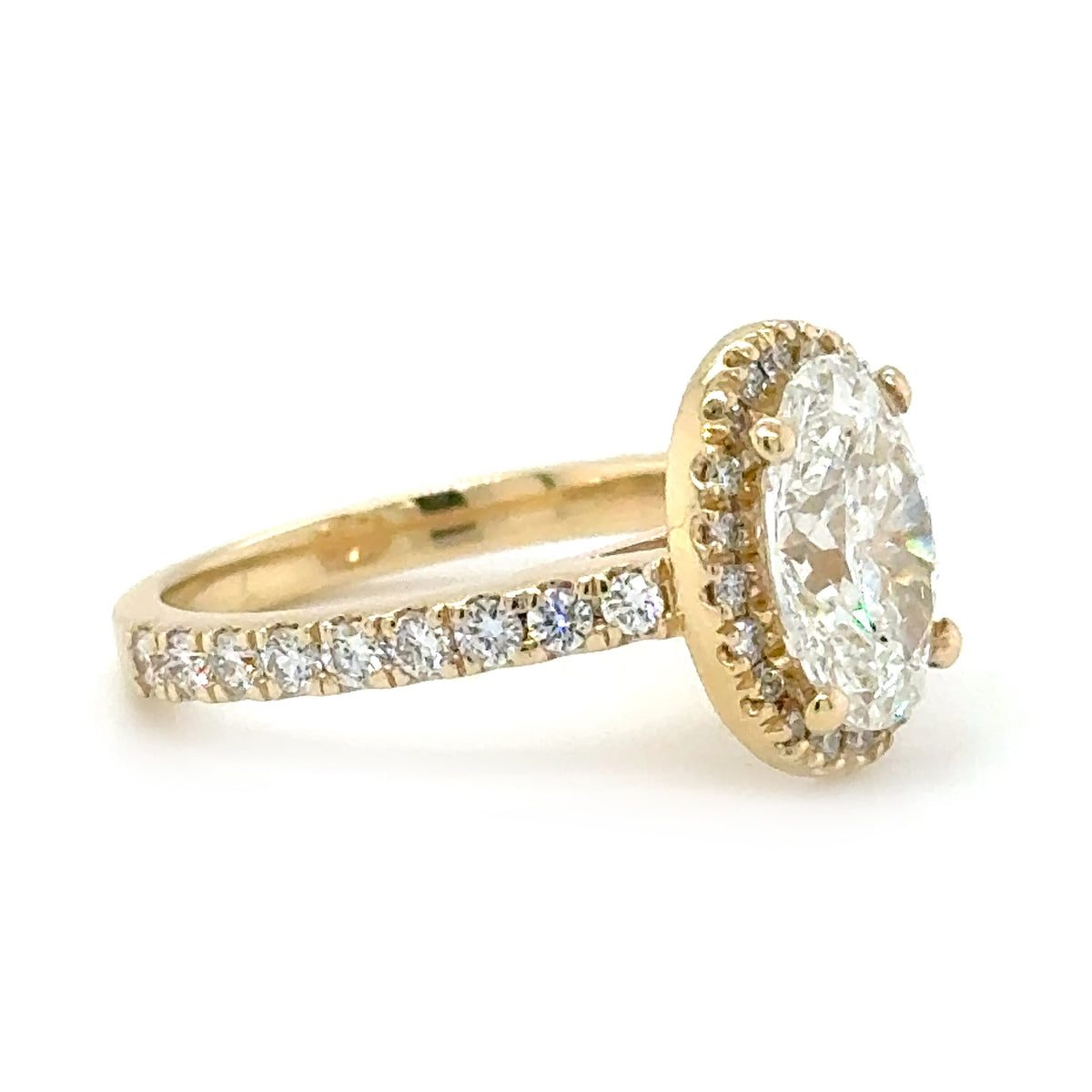 Yellow 14 Karat Halo Engagement Ring