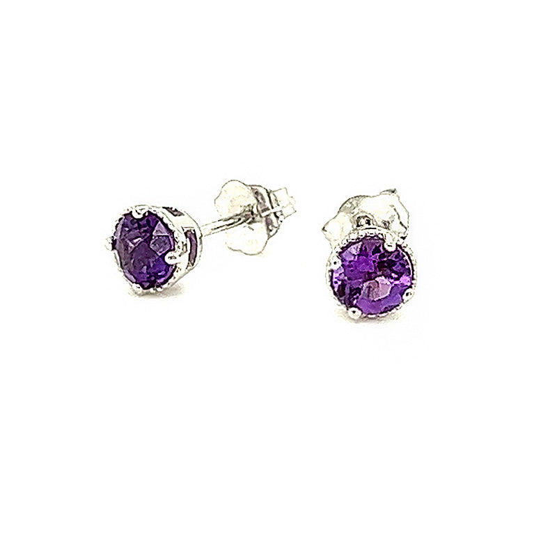 Amethyst Stud Earrings
