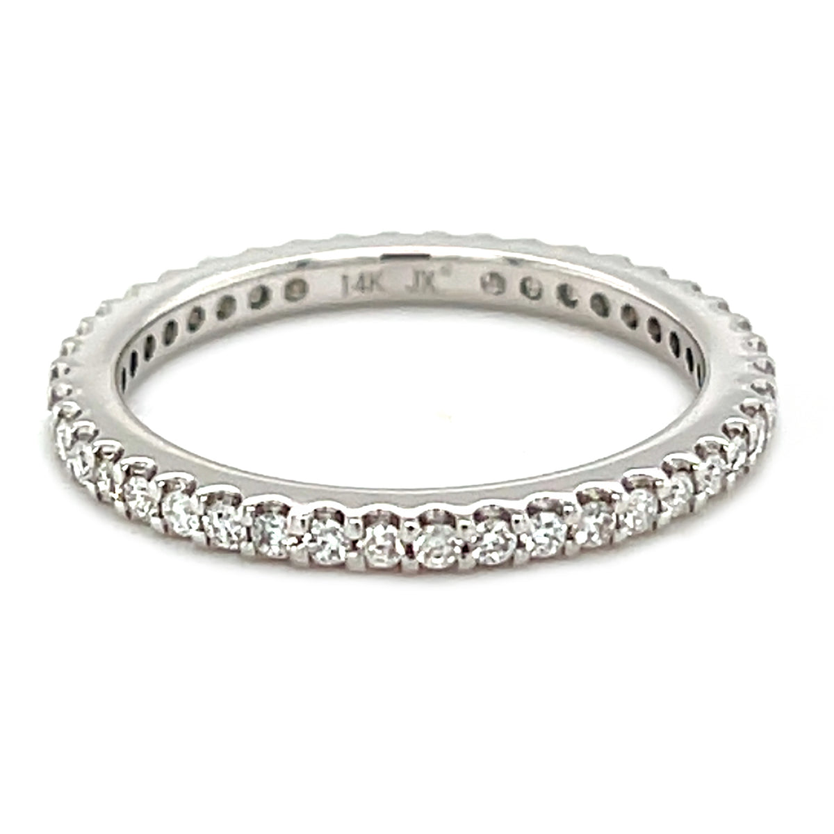 White 14 Karat Eternity Wedding Band