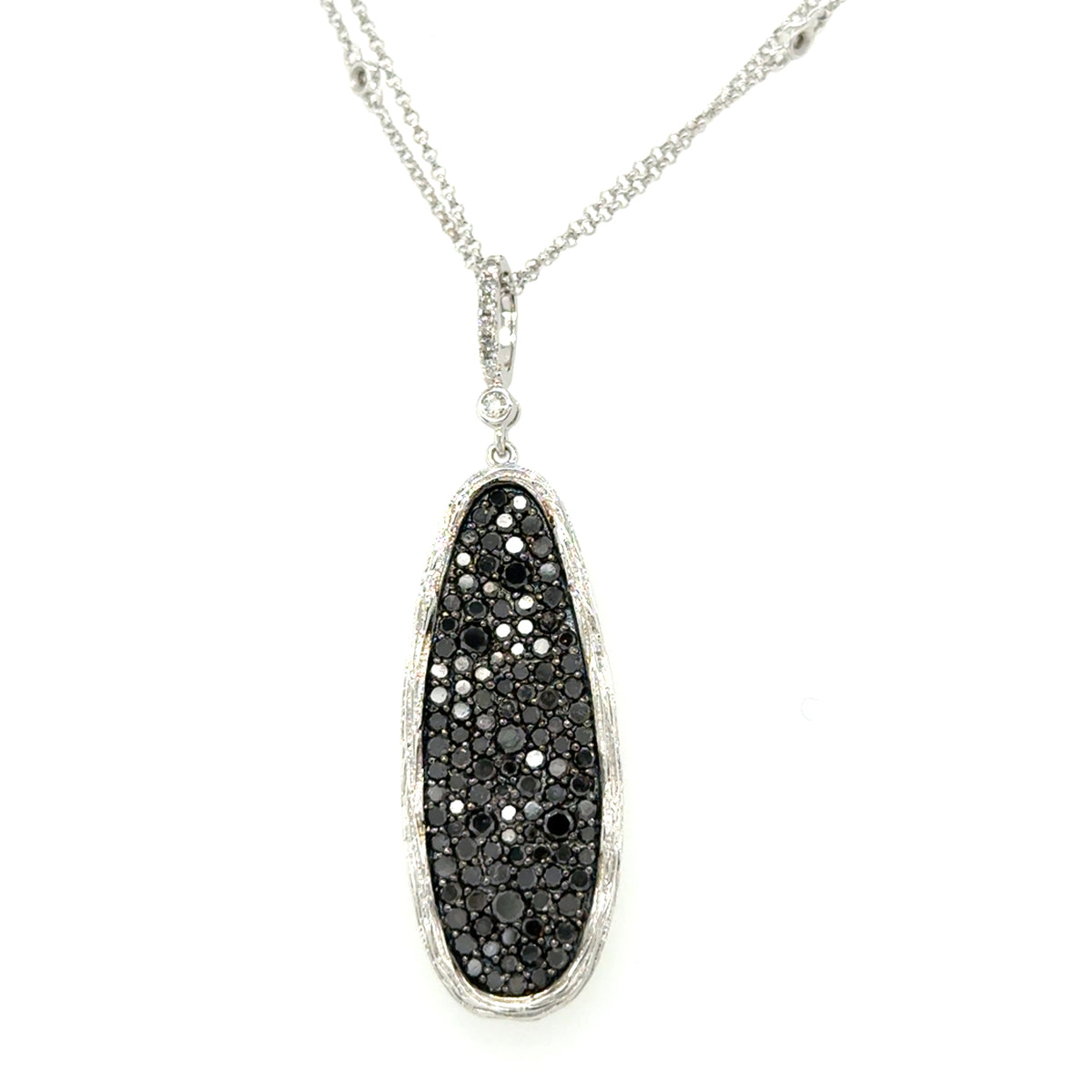 White 14 Karat 1.44 Cttw Black And White Diamonds Pendant