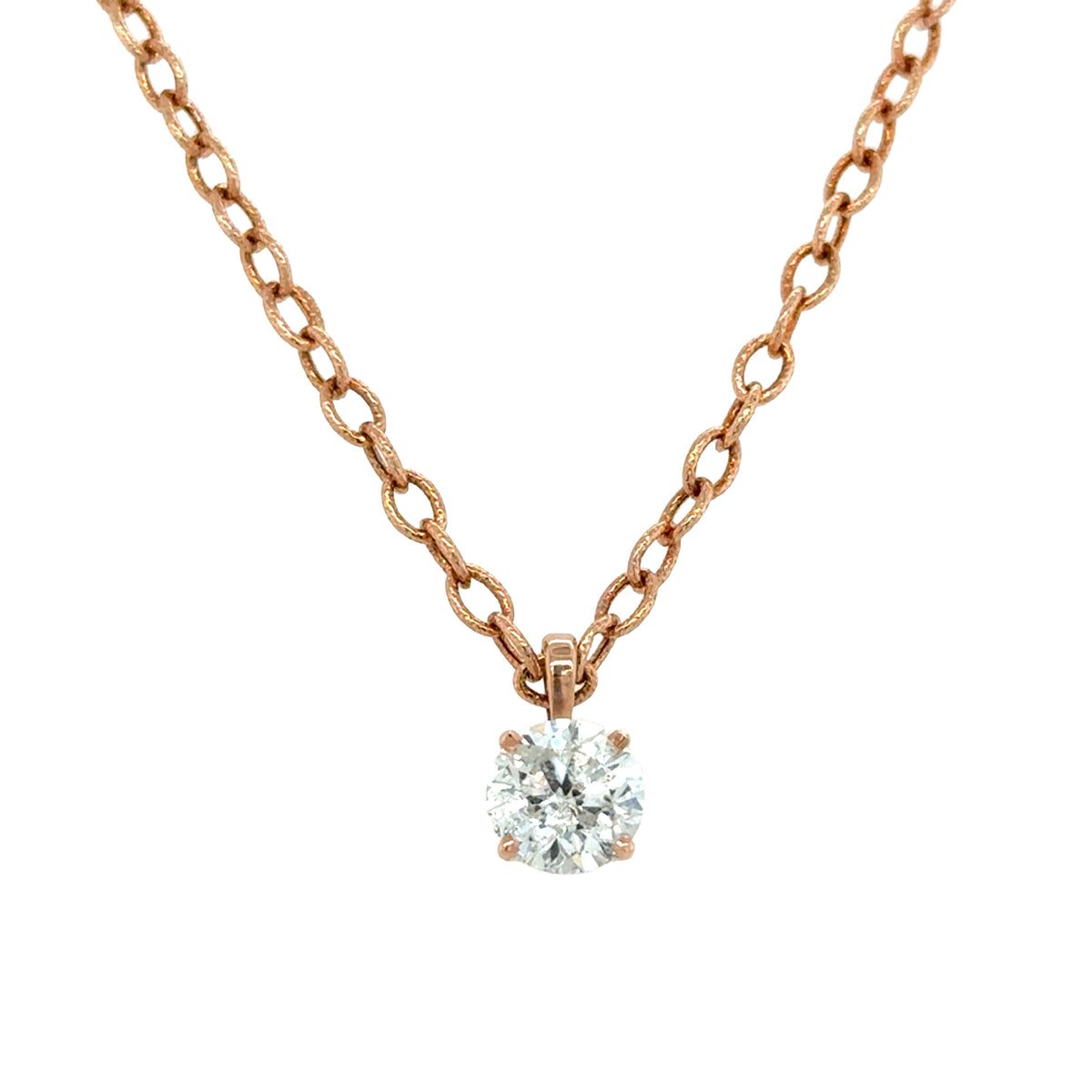 Two Tone 14 Karat Solitaire Pendant