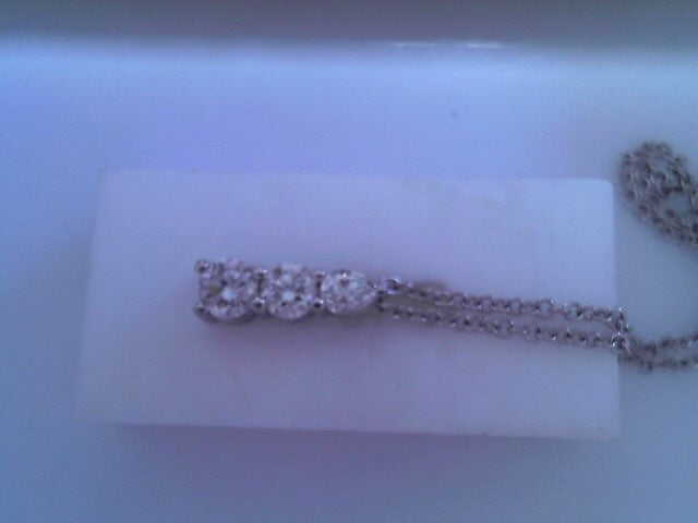 White 14 Karat 3 Stone Pendant