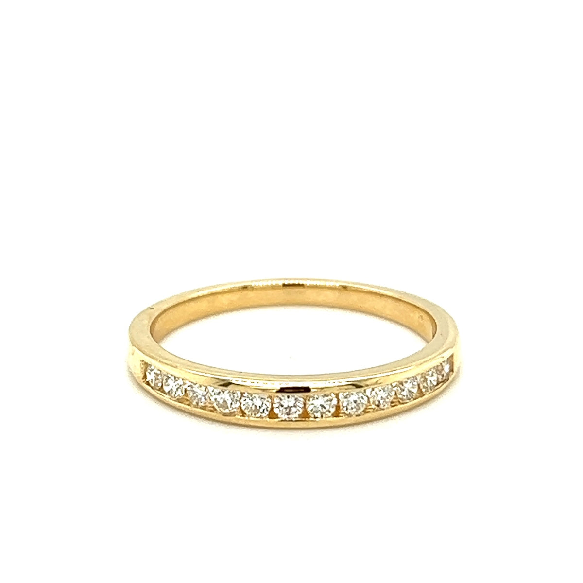 Yellow 14 Karat Channel Set Wedding Band