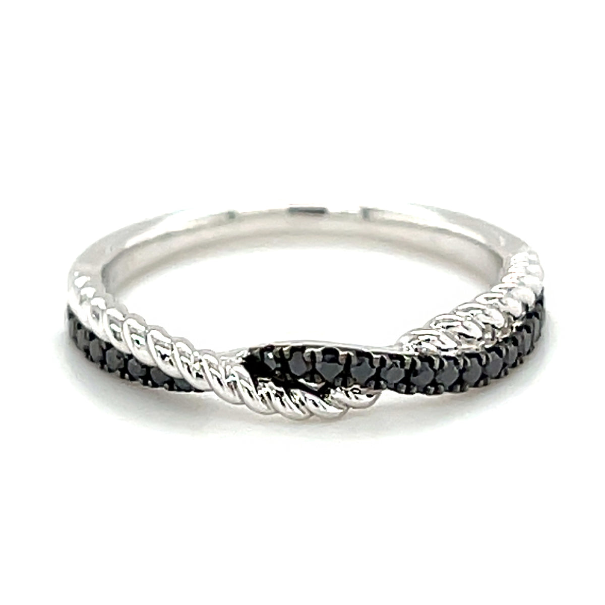 White 14 Karat Treated Black And White Diamonds 0.20Cttw Ring