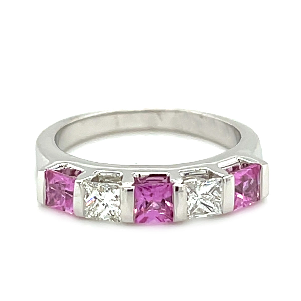 14 Karat White 5 Stone Ring