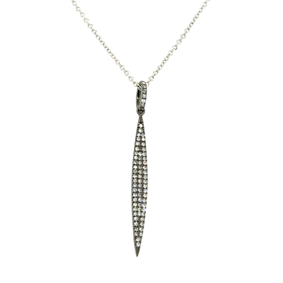 Black Finish Diamond Drop Pendant