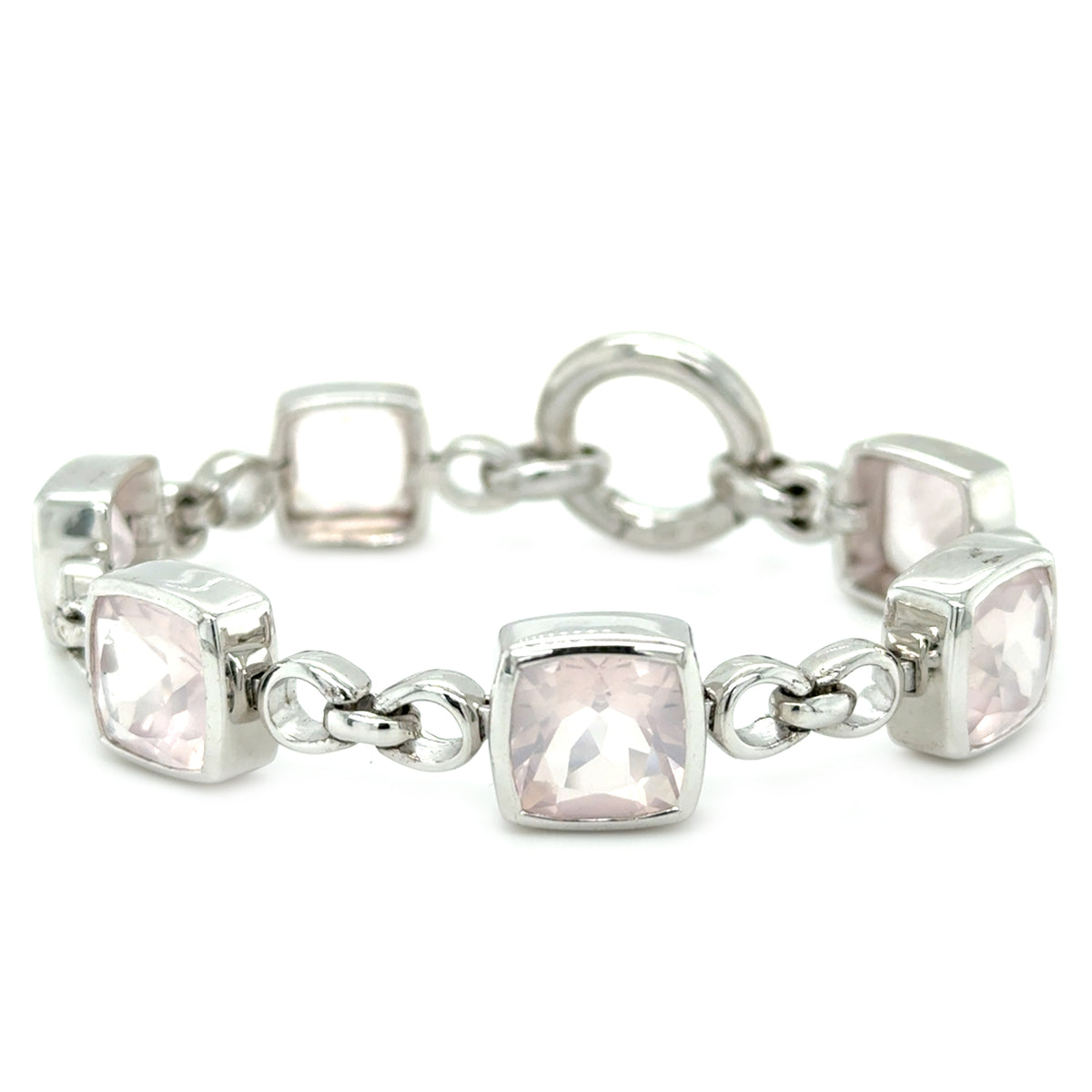 Sterling Silver Rose Quartz Bracelet
