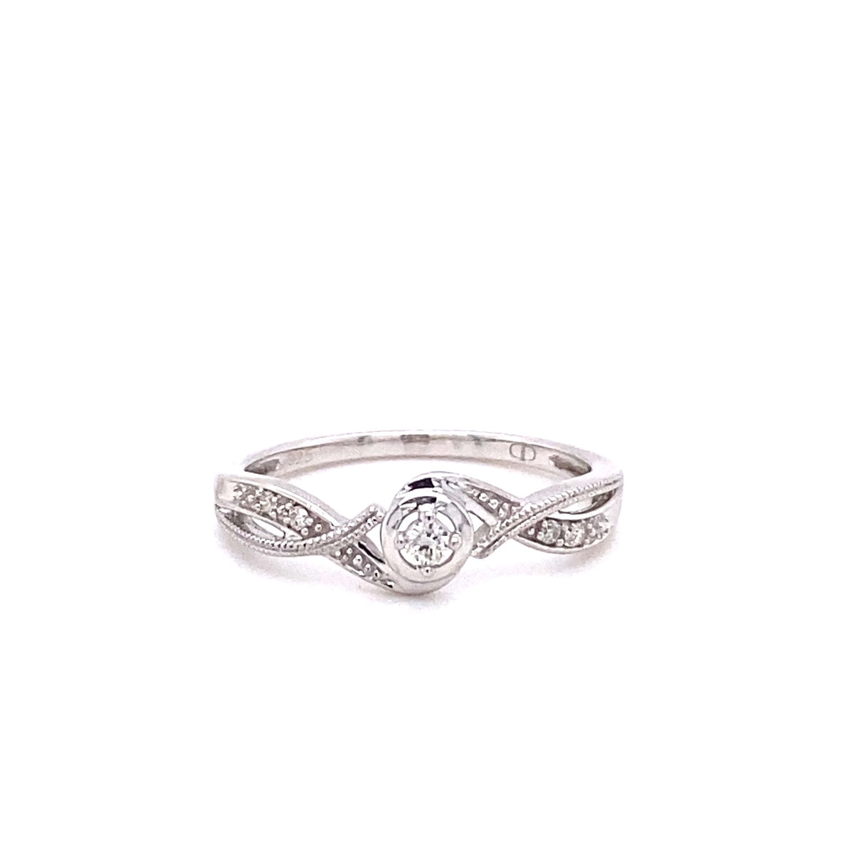 Silver Diamond Promise Ring