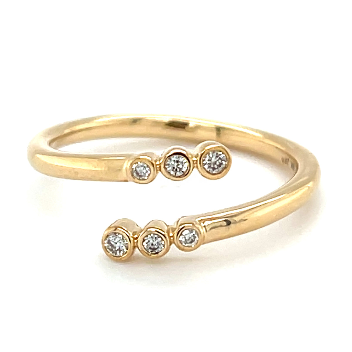 Yellow 14 Karat 0.08Cttw By Pass Ring