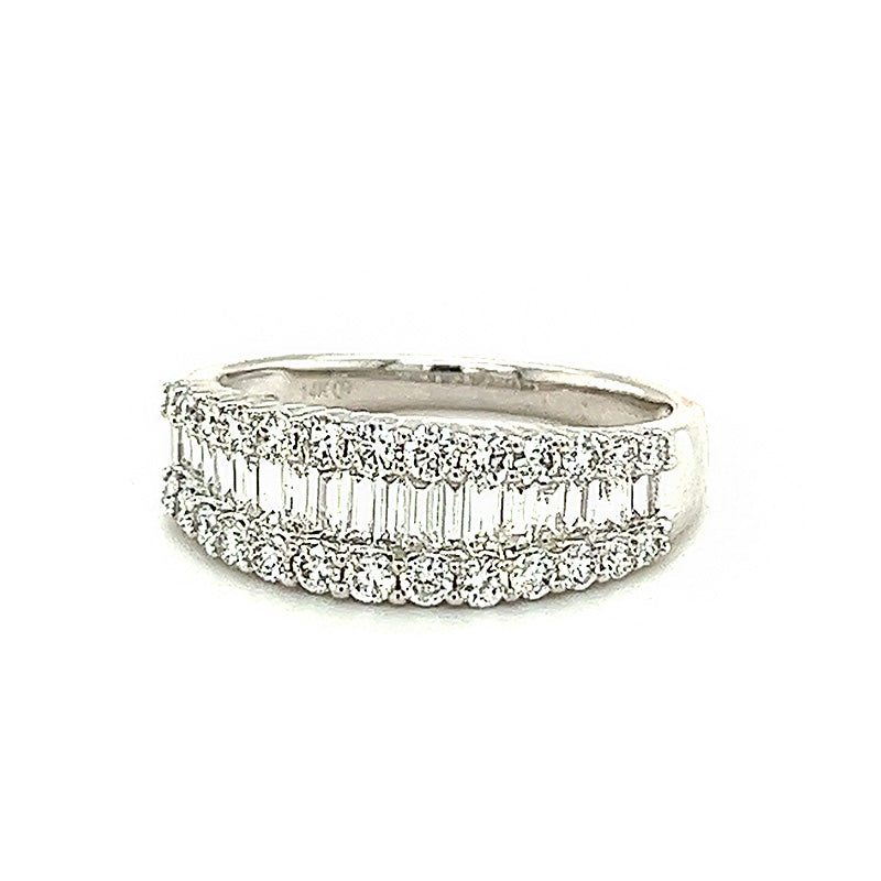 1.02 Carats Total Weight Wide Band Diamond Anniversary Ring