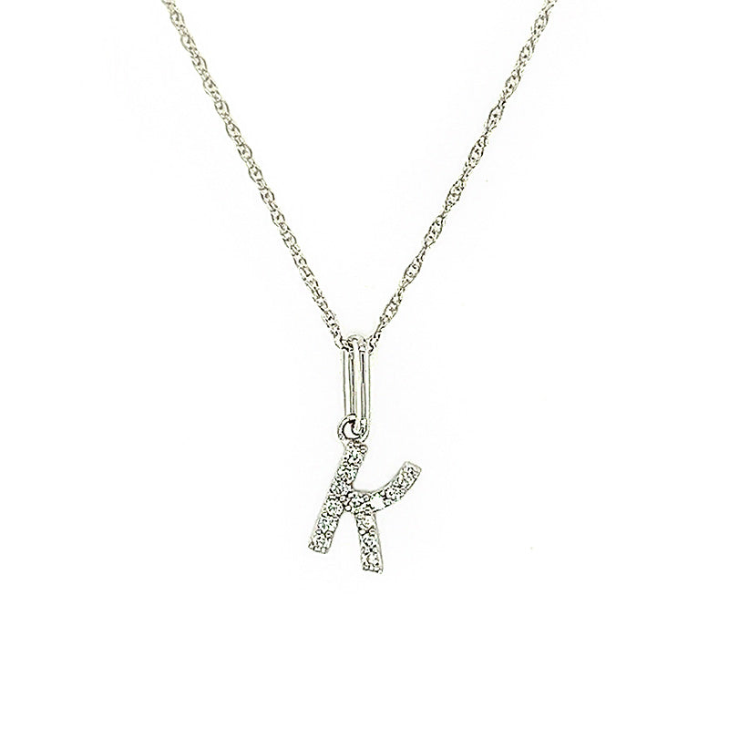 Diamond &quot;K&quot; Pendant Necklace