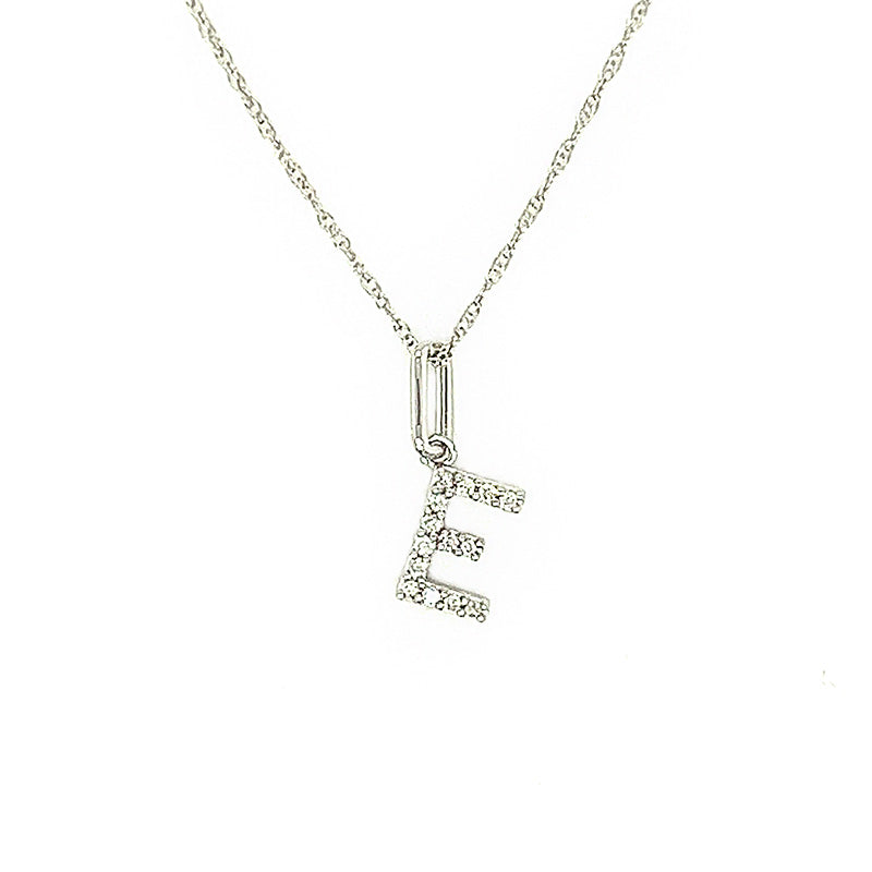Diamond &quot;E&quot; Pendant Necklace