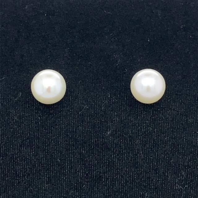 14k White Gold Pearl Earrings
