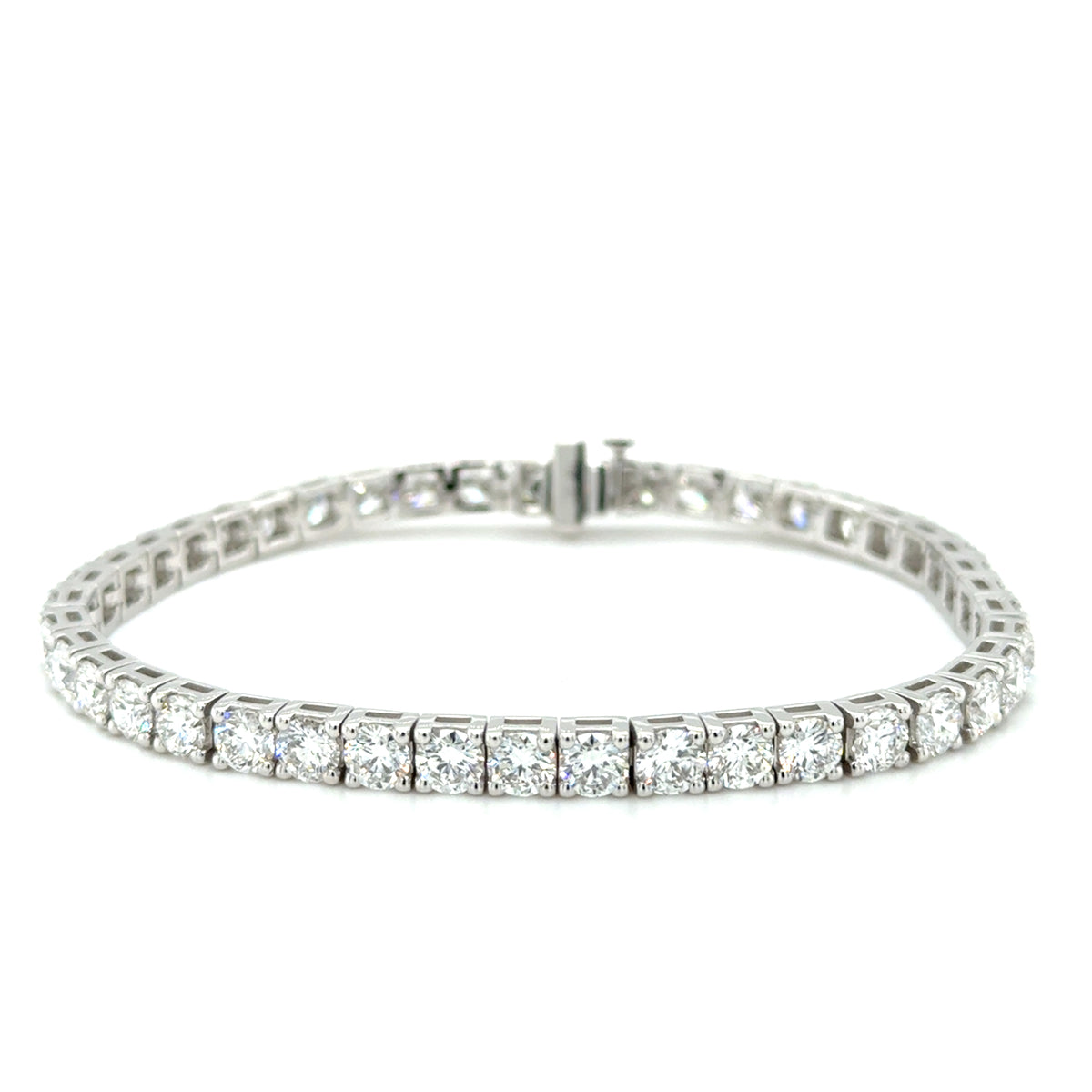 White 14 Karat Lab Grown Tennis Bracelet