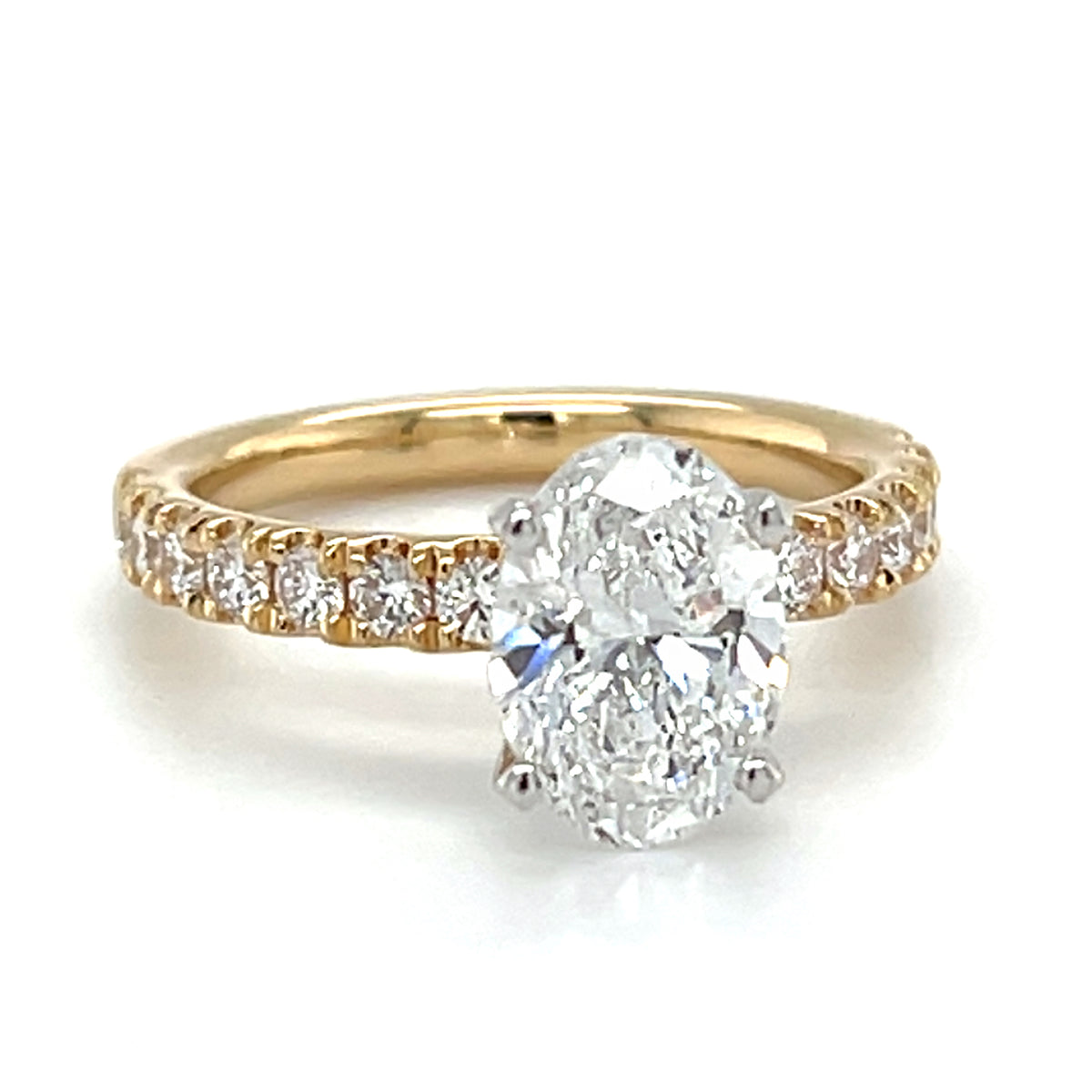 Yellow 14 Karat Engagement Ring  LAB GROWN