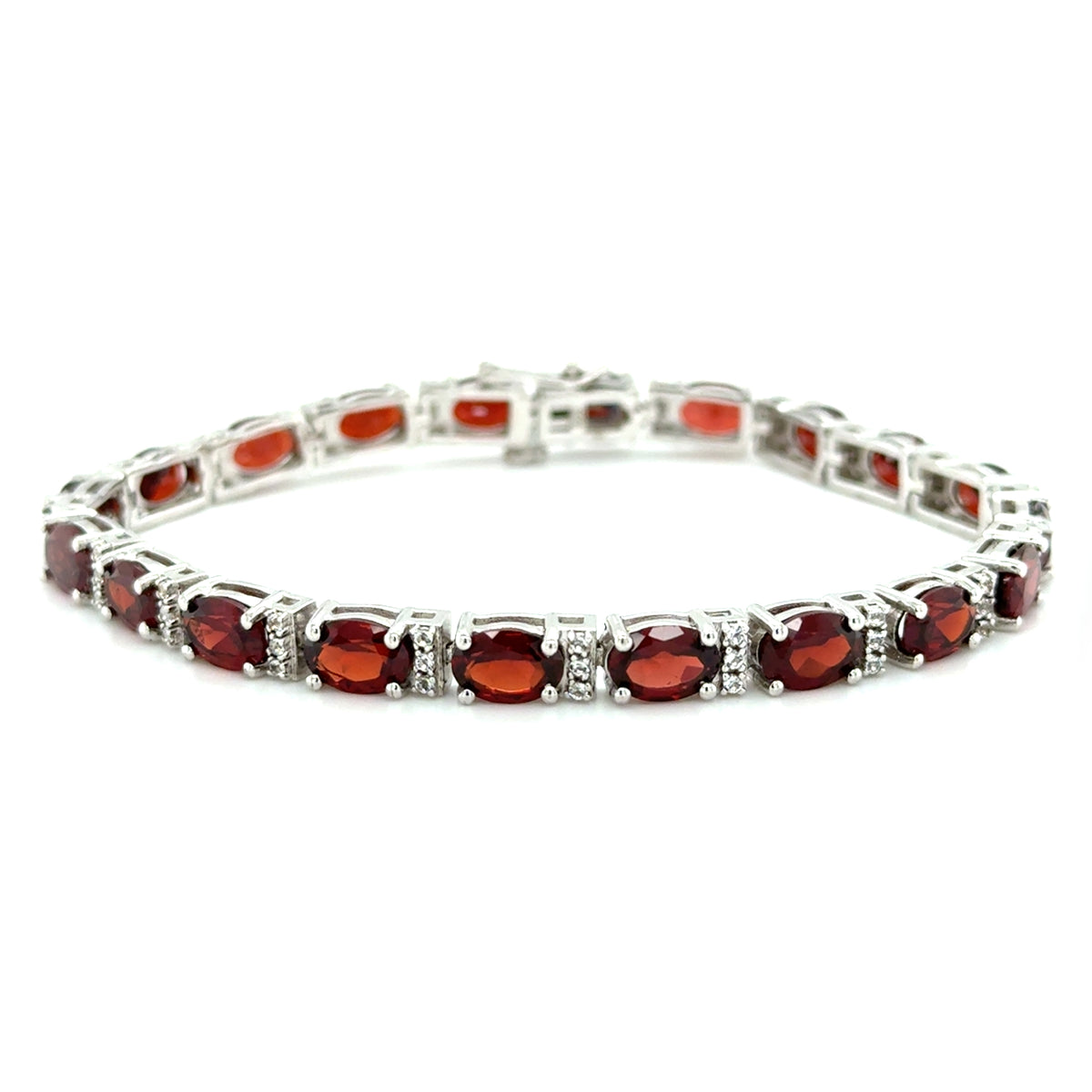 Sterling Silver Garnet Bracelet