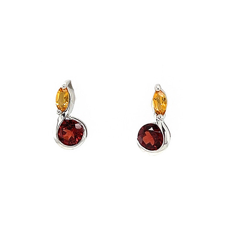 Garnet outlet and Citrine Earrings