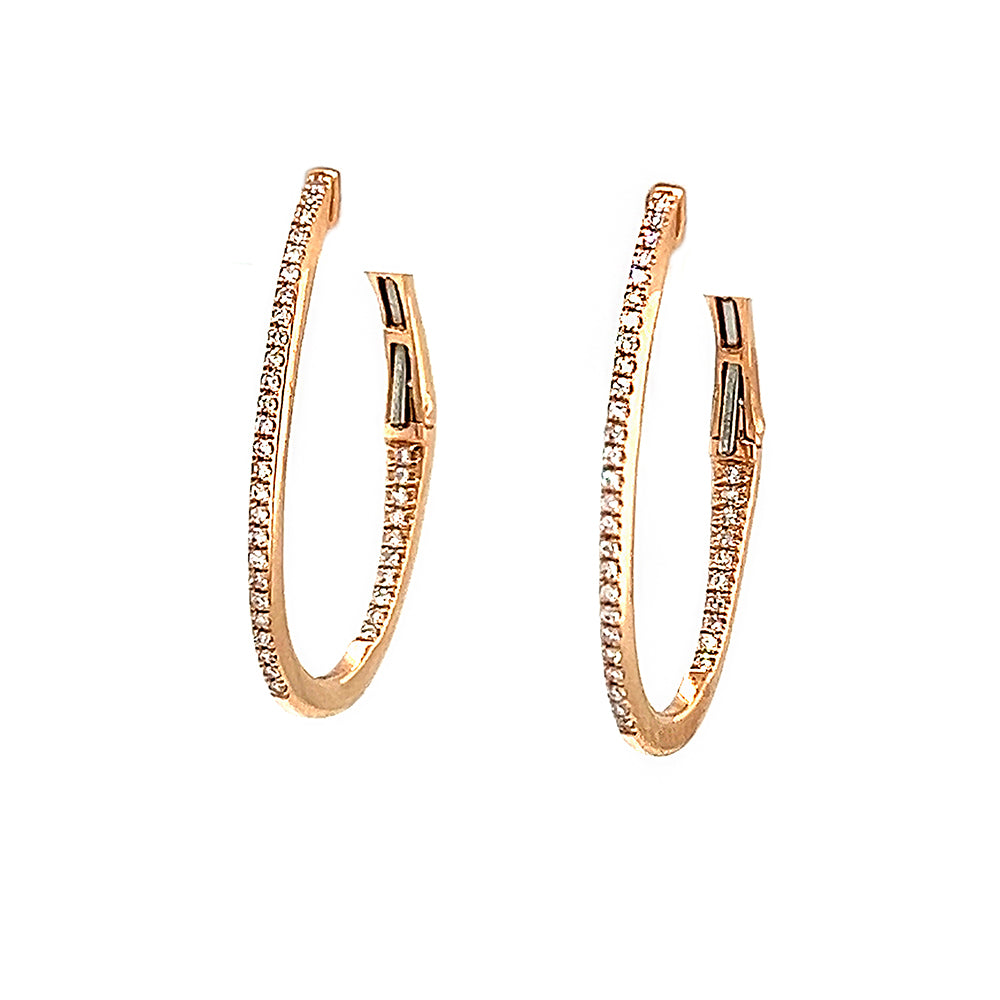 14 Karat Rose Oval Earrings