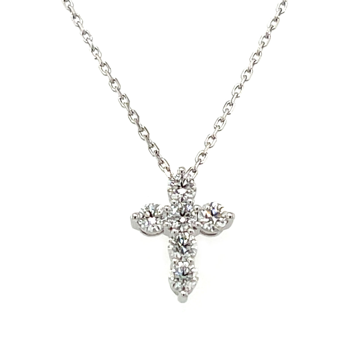 White 14 Karat Cross Pendant