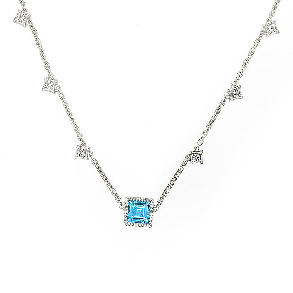 Blue And White Topaz Pendant