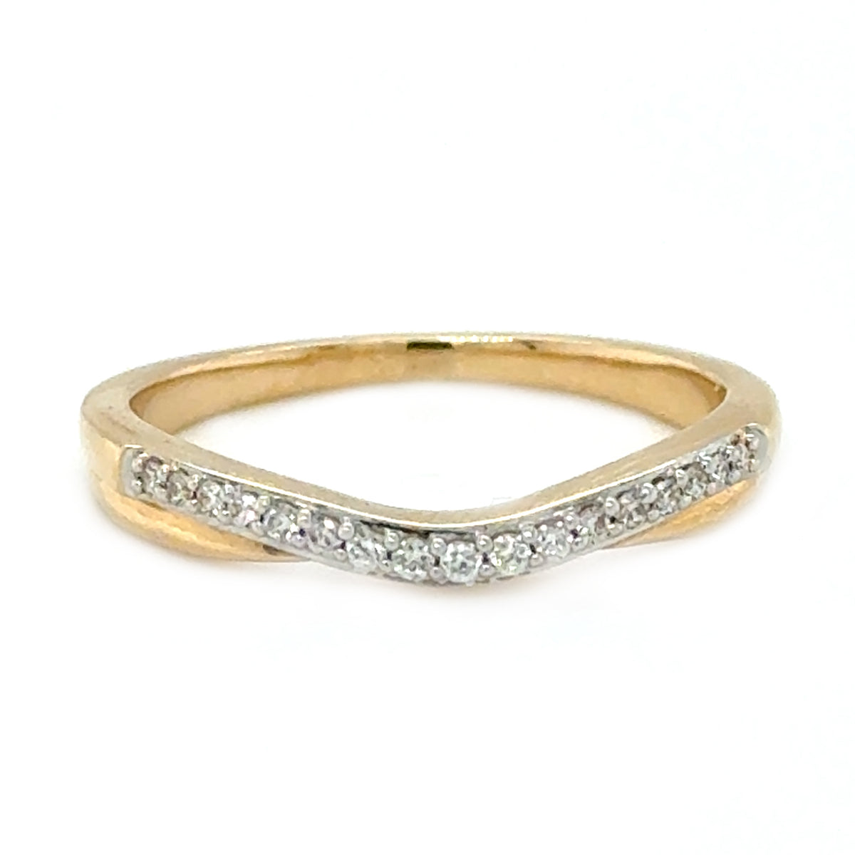 Yellow 14 Karat Curved Wedding Band