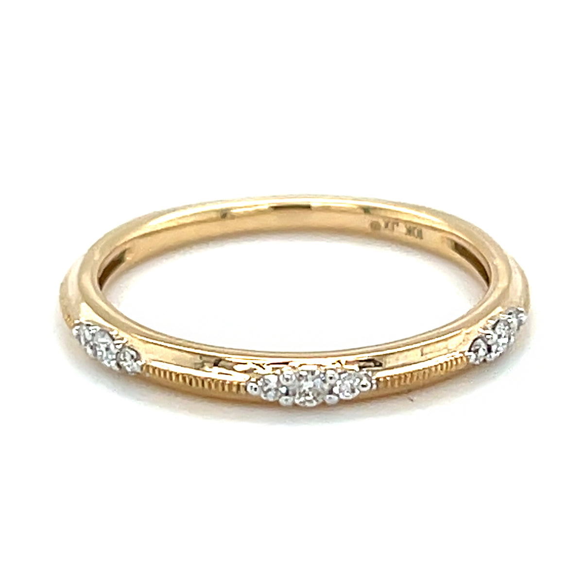 Yellow 10 Karat 0.10Cttw Stack Ring