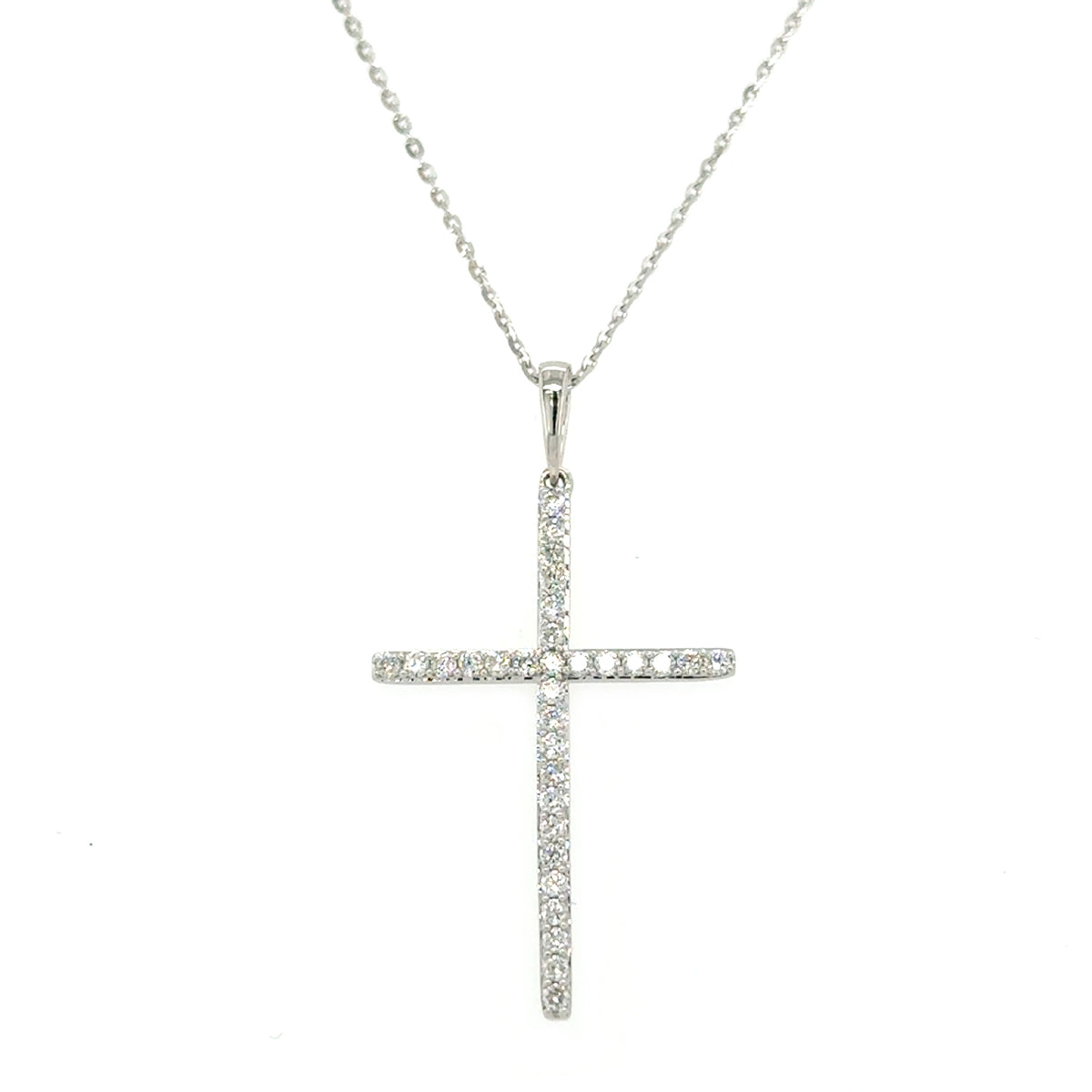 White 14 Karat Cross Pendant
