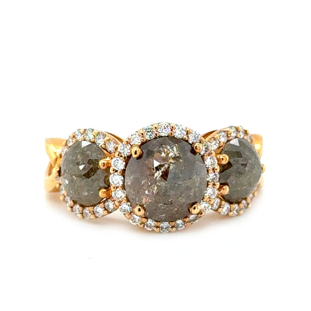 Pink 14 Karat 3 Stone Ring