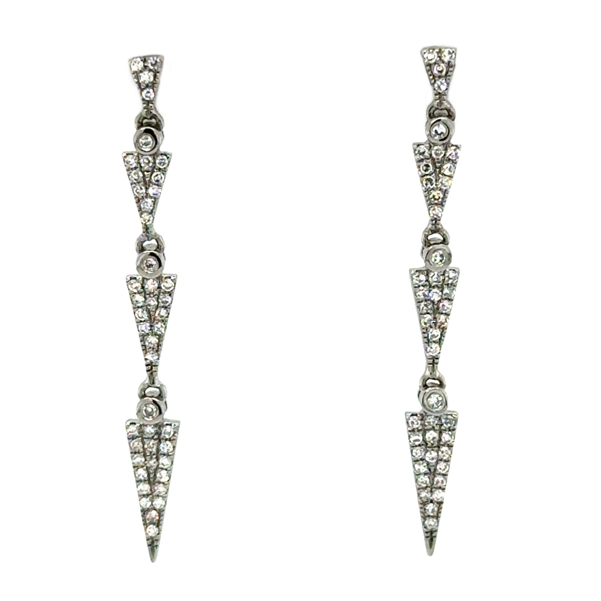 Black Finish Diamond Dangle Earrings