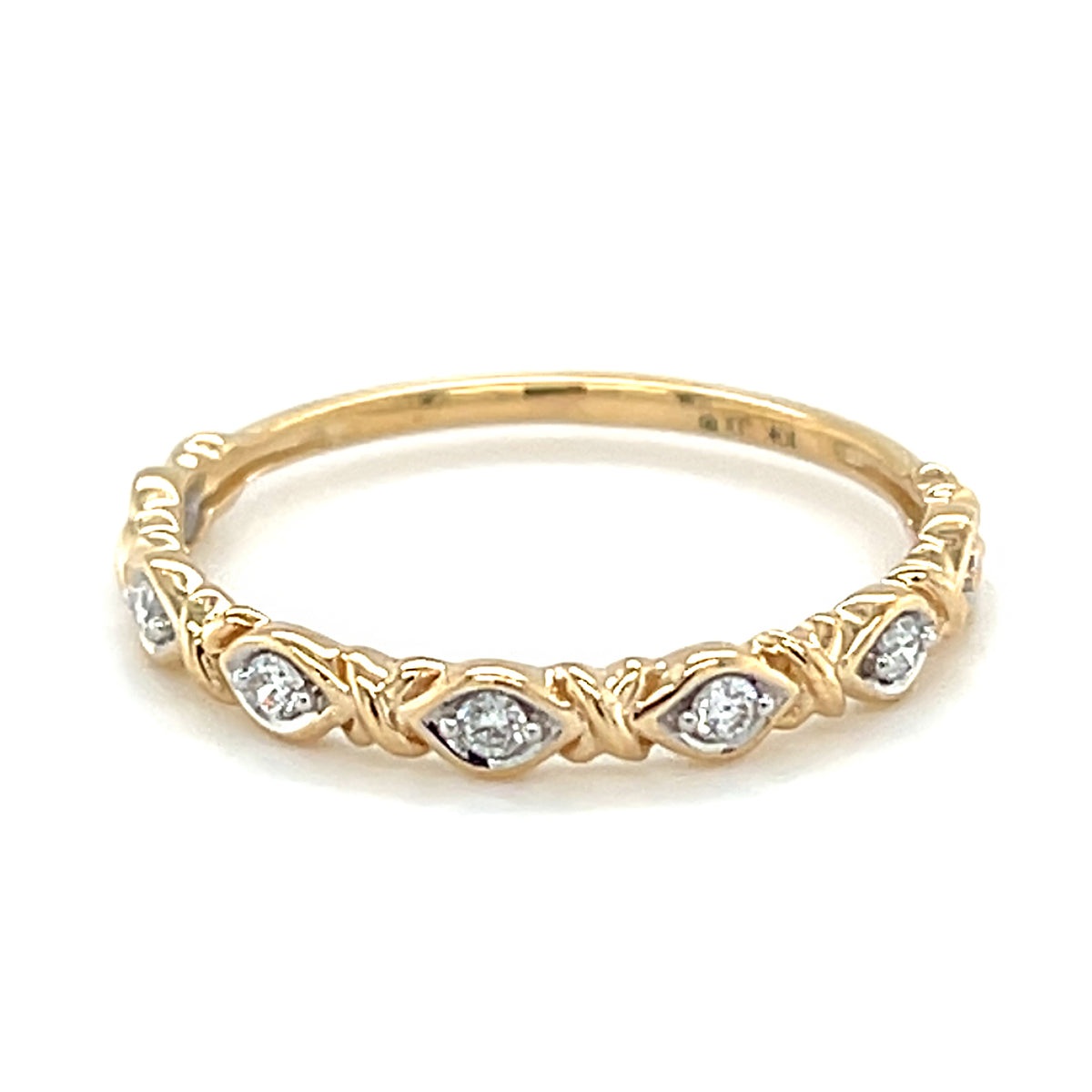 Yellow 10 Karat 0.08Cttw Stack Ring