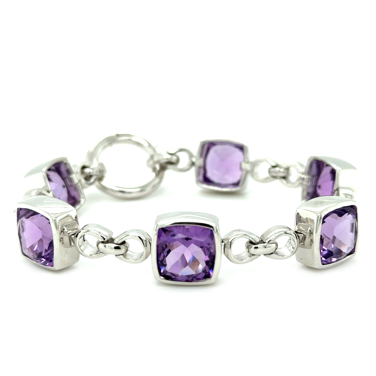 Sterling Silver Amethyst Bracelet