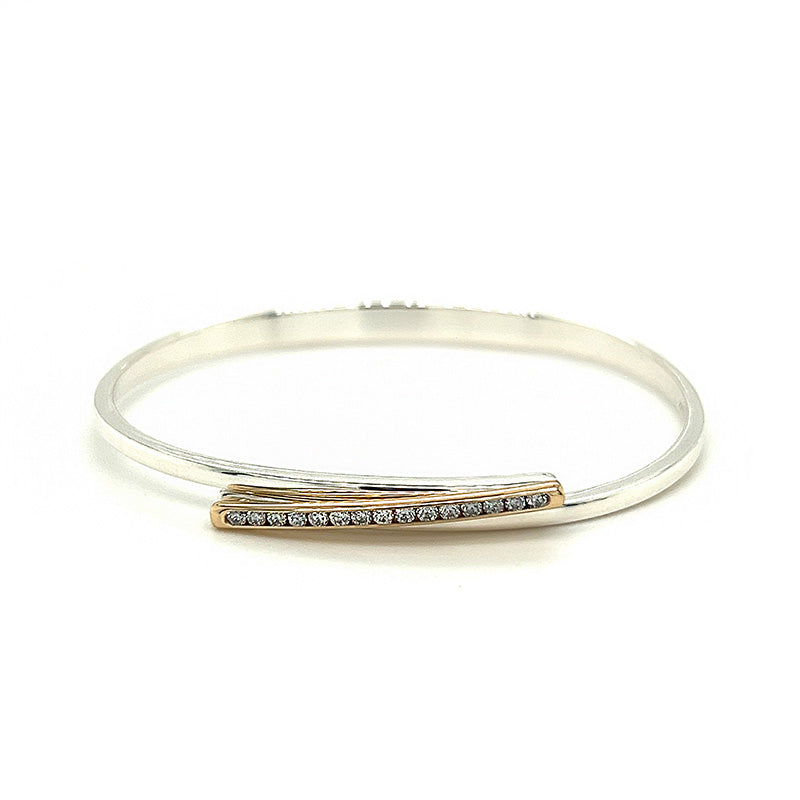 14K/ Sterling Silver Diamond Bling Swing Bracelet