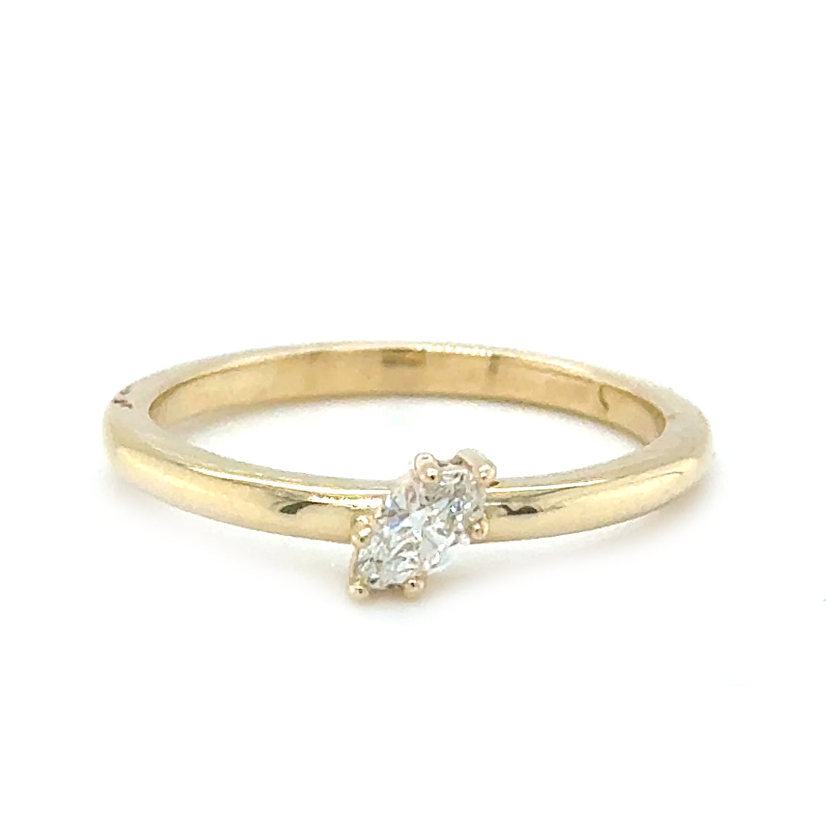 Yellow 10 Karat 0.18Ct Mq Diamond Promise Ring