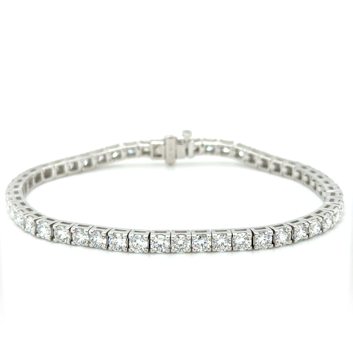 White 14 Karat Lab Grown Tennis Bracelet