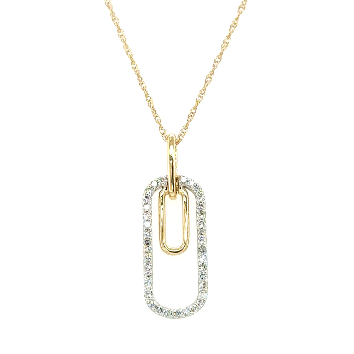 Diamond Paper Clip Pendant