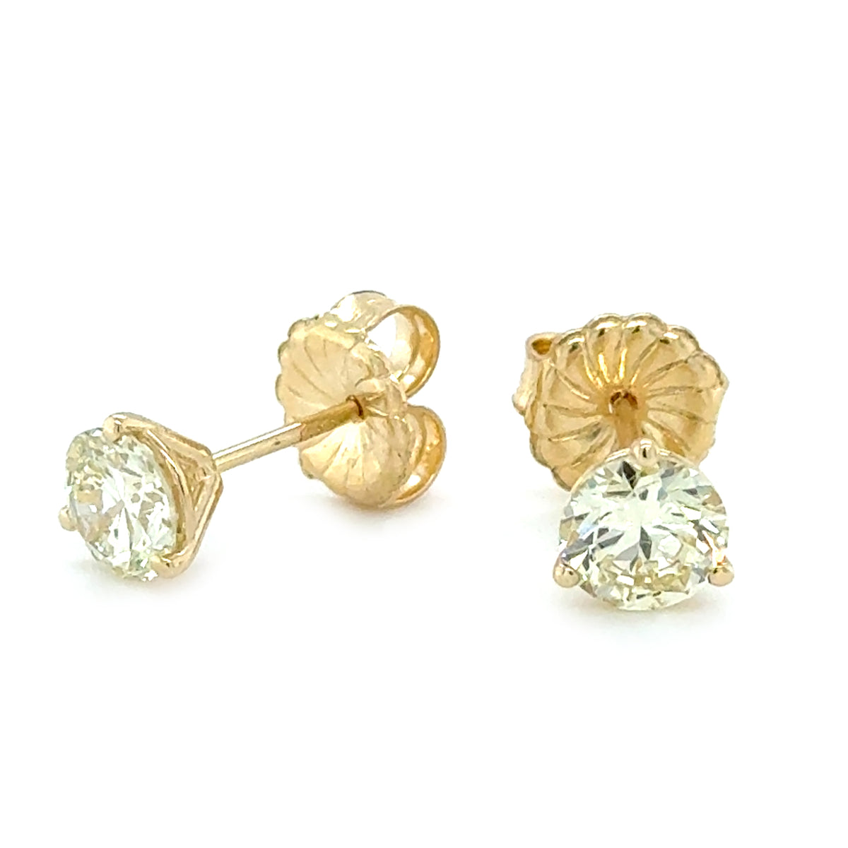 Yellow 14 Karat Stud Earrings