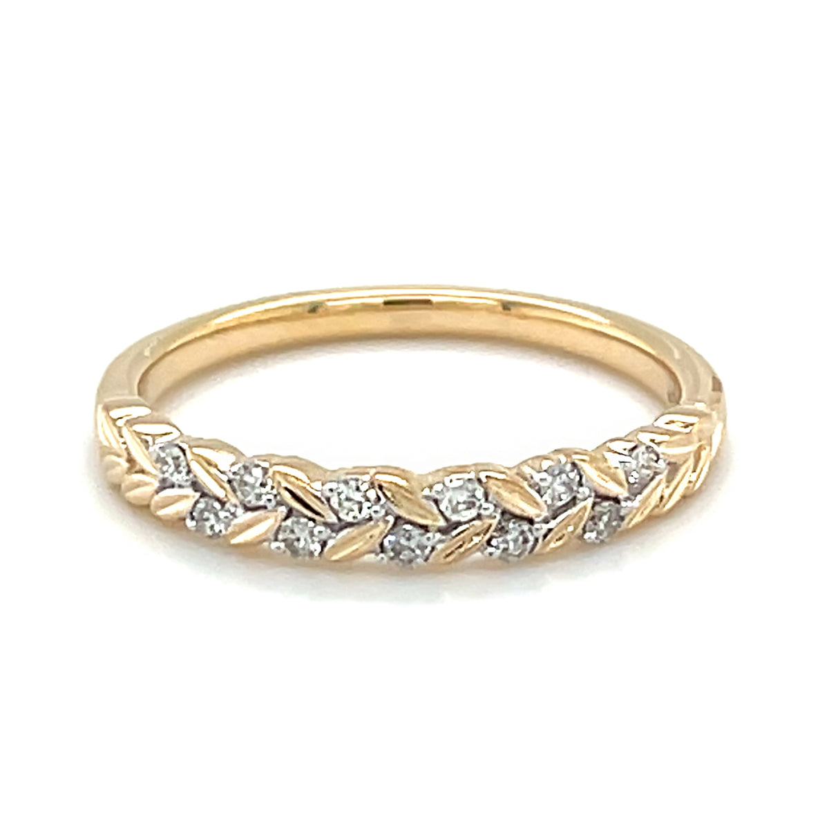 Yellow 10 Karat 0.13Cttw Stack Ring